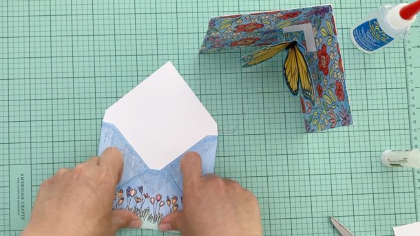 Butterfly Pop-Up Card Tutorial by Popupity - Fold Envelope