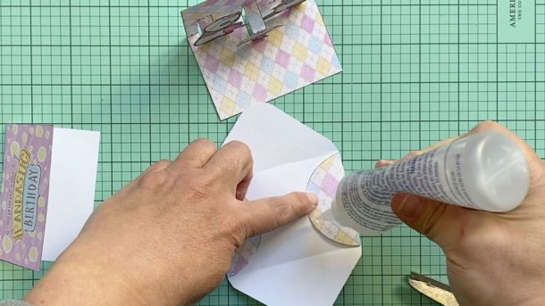 Panda Birthday Pop-Up Card Tutorial by Popupity - Step 7 Glue Envelope