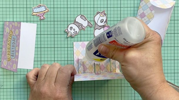 Panda Birthday Pop-Up Card Tutorial by Popupity - Step 7 Glue