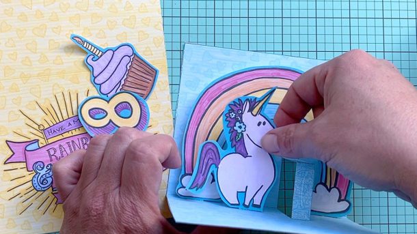DIY Unicorn Pop-Up Card Template and Tutorial - Attach Unicorn