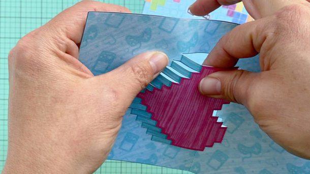 DIY Pop-UP Card Tutorial - Pixel Love Retro Video Game Card - Step Make Folds