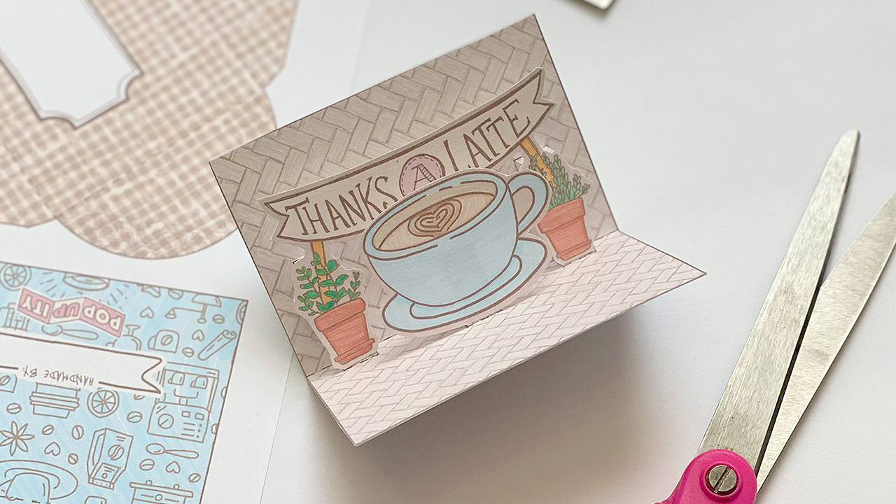 Thanks-A-Latte Pop-Up Card Template + Tutorial  Popupity Pertaining To Thanks A Latte Card Template