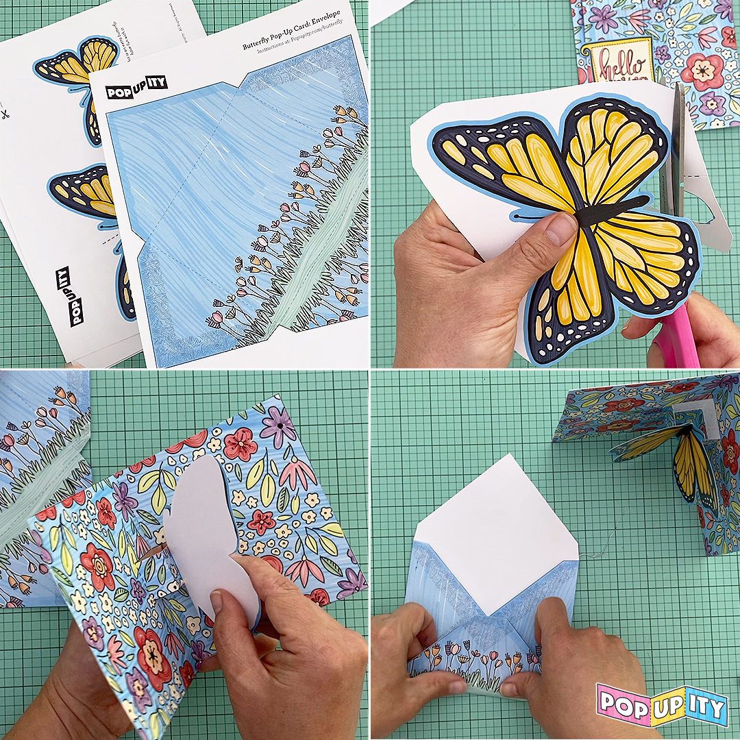 How to make the butterfly pop-up card, follow along paper crafting tutorial.