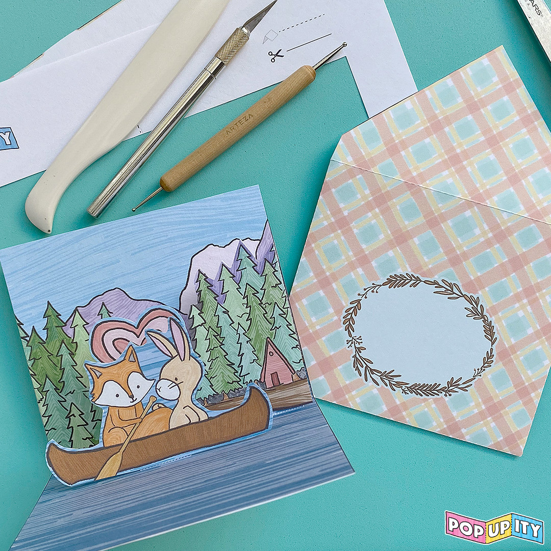 DIY Pop-up Card Project with Woodland Fox & Bunny by Popupity.