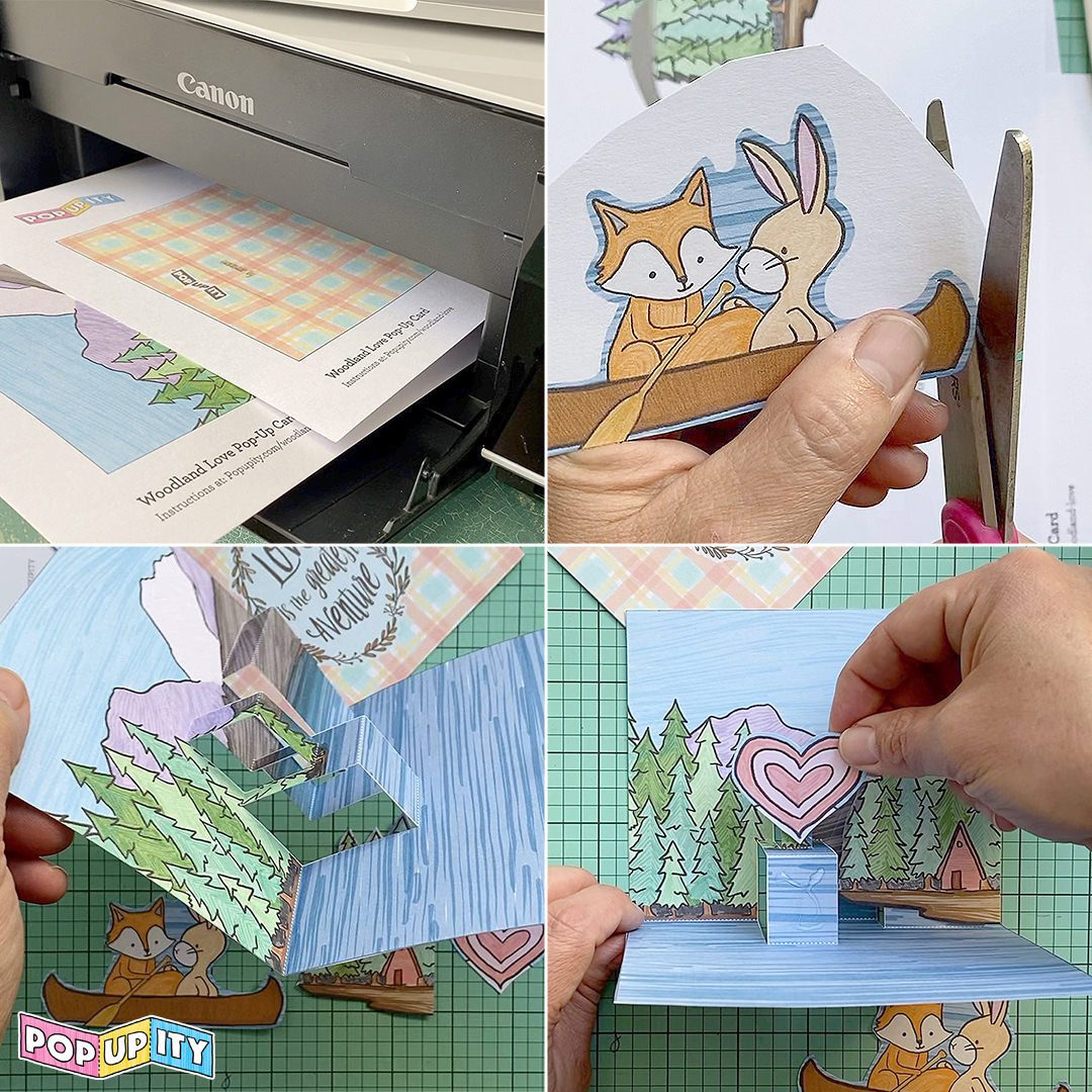 How-to Craft the Woodland Love Pop-up Card from Popupity