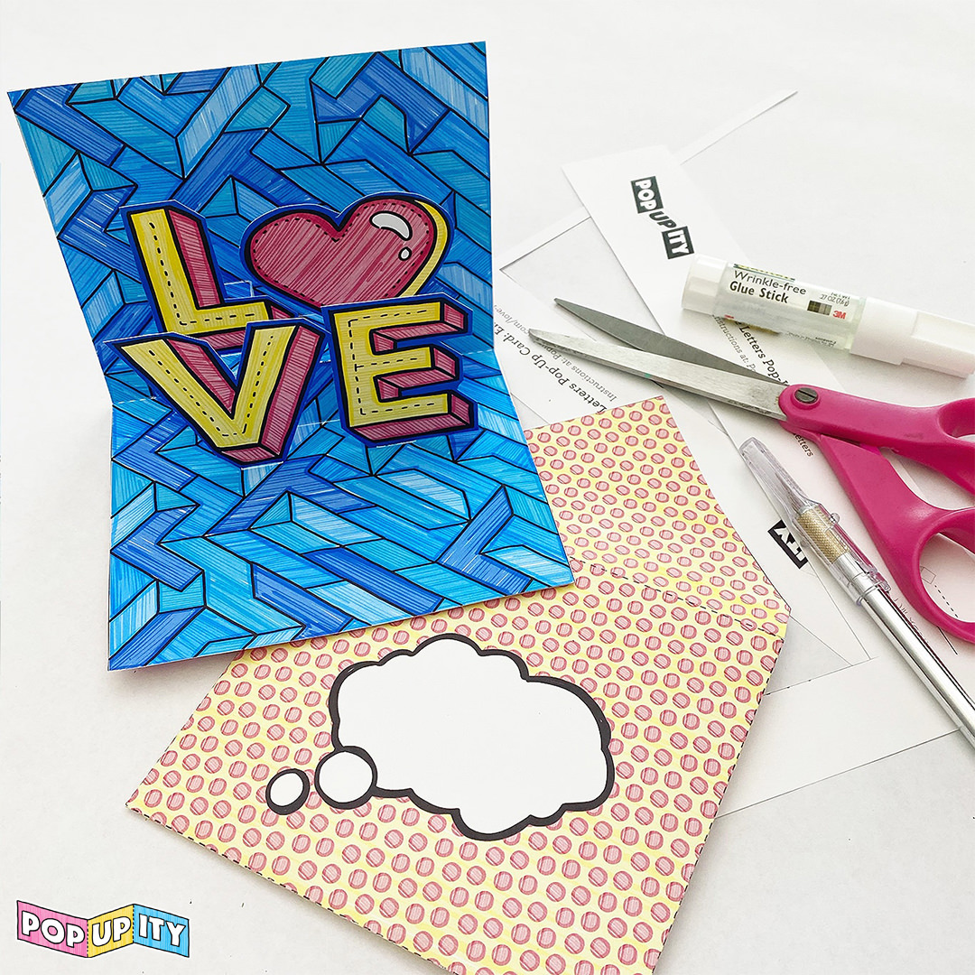 DIY Love Pop-Up Card Template by Popupity
